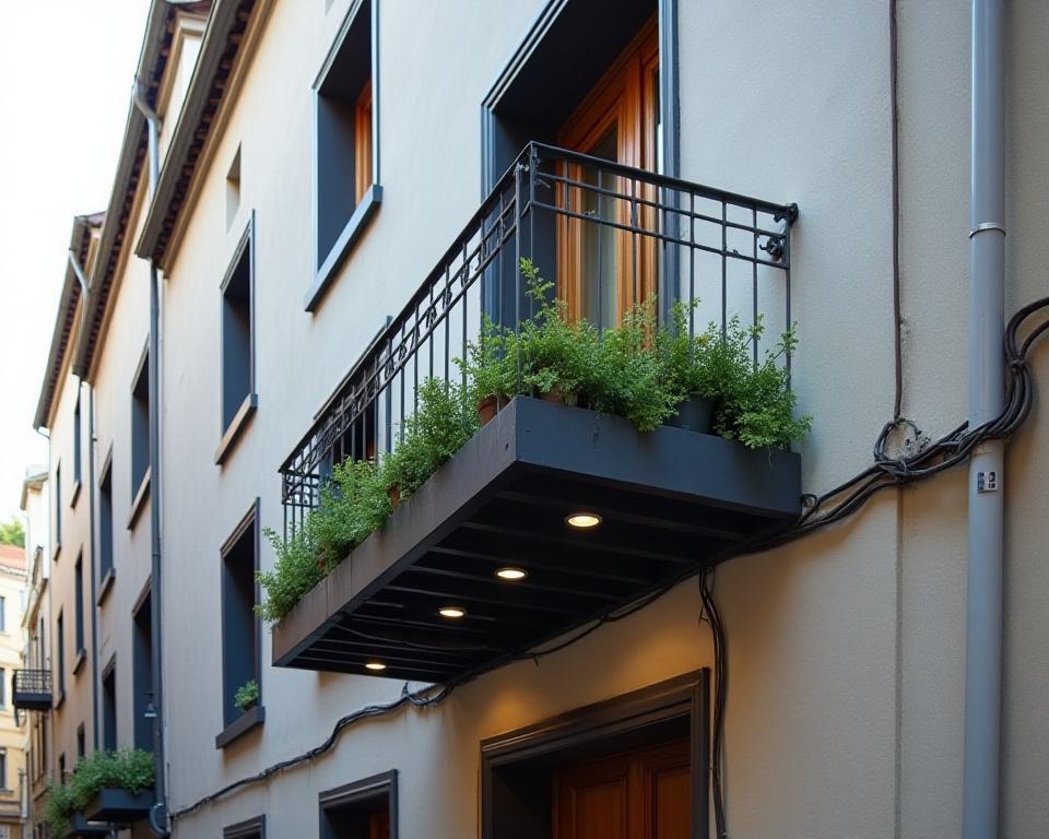 Moderne Balkoninstallation Stadthaus